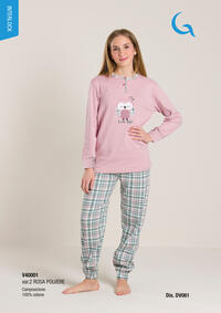 PIGIAMA RAGAZZA M/L V40001 Tellini S.r.l. Ingrosso Abbigliamento